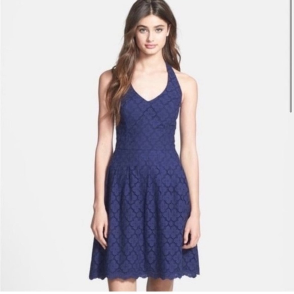 Lilly Pulitzer Dress‎ - Navy Eyelet Halter Dress